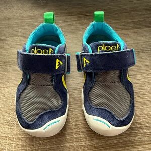 PLAE Blue and Green Sneakers with Velcro Closure